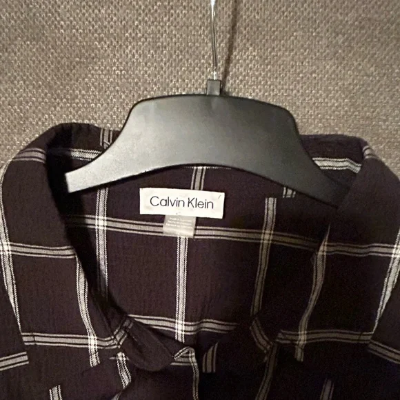 Calvin Klein Dark Plaid Shirt - Picture 3 of 3